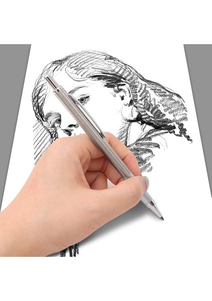 2.0mm Set A Metal Mekanik Çizim Kalem Okul Hb Sanat Kroki Yazma Kalem Ofis Öğrenci Sabit 0.3 0.5 0.7 0.9 1.3 2.0 mm (Yurt Dışından)