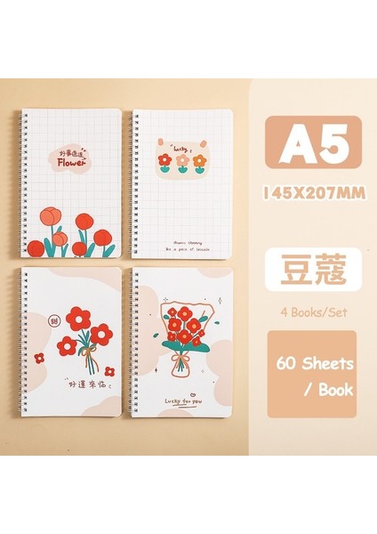 Sarı Çiçek 1 Adet A5 Kawaii Dizüstü Dergisi Kpop A5 Sevimli Astarlı Not Defteri Çift Bobin Taşınabilir Defterler Yazma Okul Ofis Malzemeleri Kırtasiye (Yurt Dışından) fiyatları