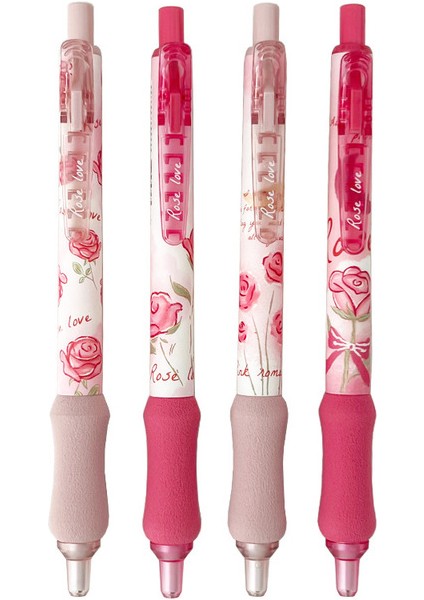 4 Adet Gül Aşk 4 Adet Gül Aşk Mekanik Kalem Seti Pembe Romantik Basın Tipi 0.5mm Yedekler Ofis Okul Öğrenci F7422 (Yurt Dışından)