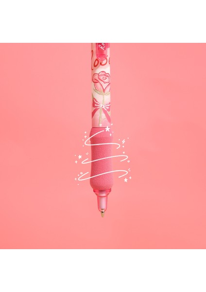 4 Adet Gül Aşk 4 Adet Gül Aşk Mekanik Kalem Seti Pembe Romantik Basın Tipi 0.5mm Yedekler Ofis Okul Öğrenci F7422 (Yurt Dışından)
