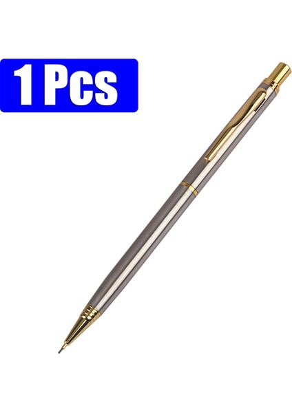 Gümüş 1 Adet 1 Adet Mekanik Kurşun Kalem Metal Pres 0.5mm Öğrenci Kalem Çizimi Ölçme Ofis Kırtasiye Yüksek Son Öğrenci Kalem (Yurt Dışından)