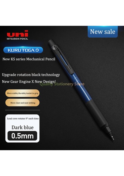 Koyu Mavi 0.5mm Uni Mekanik Kurşun Kalem Kuru Toga Okul Malzemeleri Kendiliğinden Dönen Kurşun M3/5-Ks Ofis Aksesuarları 0.3/0.5mm Kırtasiye Sanat Çizim (Yurt Dışından) fiyatları