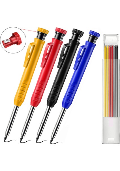 Bpen ve Mix Yedek Katı Marangoz Kalem Seti Dolum Uçlu Dahili Kalemtıraş Scriber Ağaç Işleme Araçları Için Derin Delik Mekanik Işaretleyici (Yurt Dışından) fırsatları