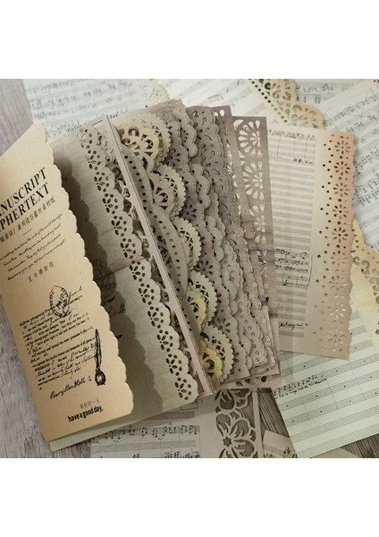 Stil 6 Retro Yaratıcı Malzeme Kağıt Dantel Içi Boş Sınır Mektup Malzeme Hareketi Albümü Süslemeleri El Hesabı Dıy Malzemeleri Günlük (Yurt Dışından)