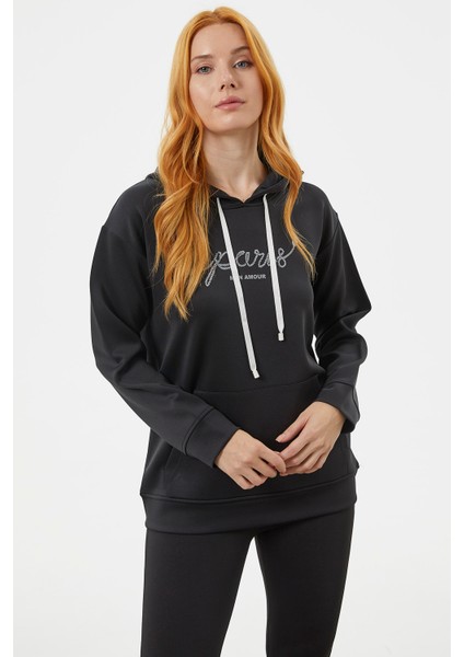 Kanguru Cepli Kapüşonlu Sweatshirt - Siyah