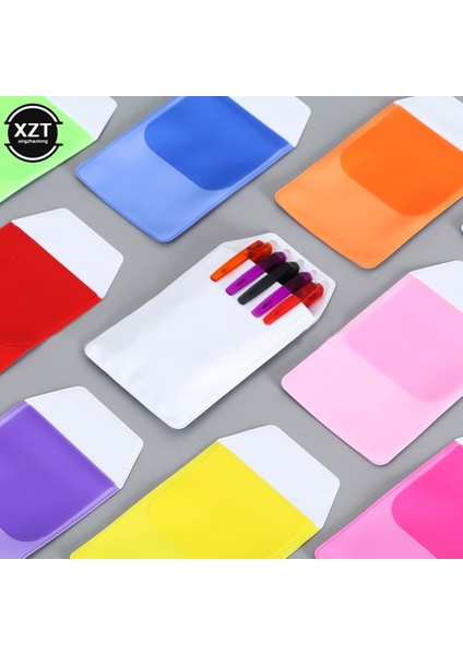 Turuncu 10 Adet Yeni Renkli Pvc Cep Koruyucu Sızdırmaz Kalem Çantası Doktorlar Hemşireler Çanta Kalem Sızıntıları Ofis Hastane Malzemeleri (Yurt Dışından)