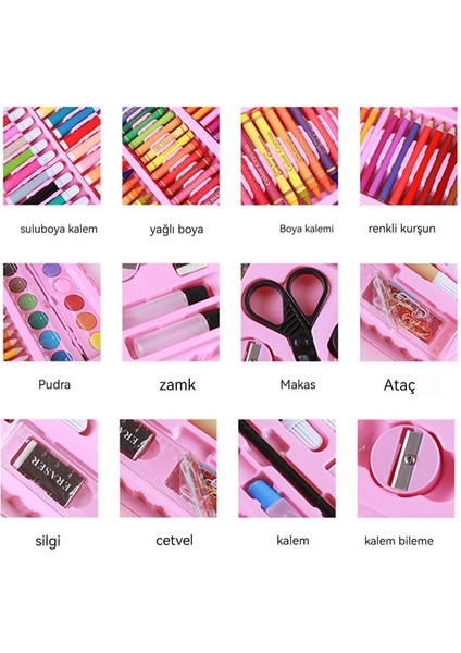 Çok Fonksiyonlu 86 Parça Set Çocuk Boyama ve Kırtasiye Seti (Yurt Dışından) modelleri