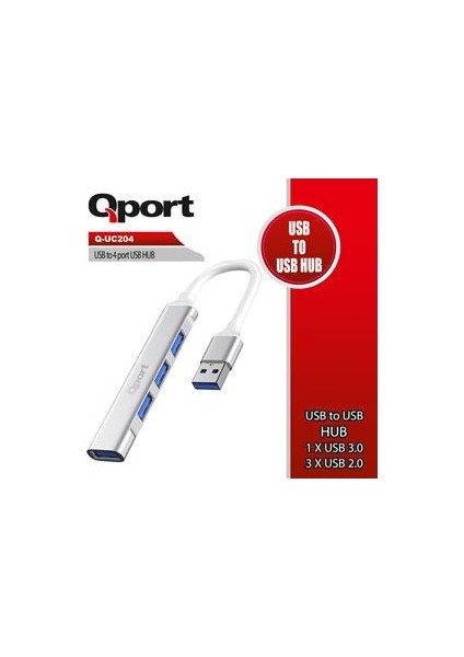 Q-UC204 USB To 4 Port Metal USB Çoklayıcı