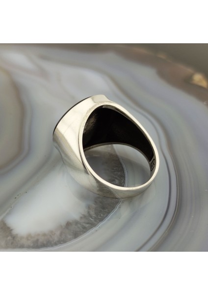 Yuvarlak Siyah Oniks Taşlı Erkek Yüzük indirimleri