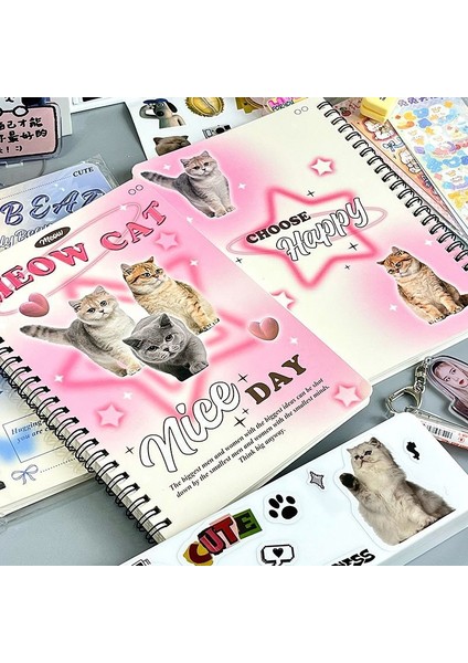 Pembe 50 Sayfalık Ins Dizüstü Yaratıcı Sevimli Karikatür Ayı Yavru Yatay Çizgi Kore Tarzı Bobin A5 Karalama Defteri Dergisi Öğrenci Malzemeleri (Yurt Dışından)