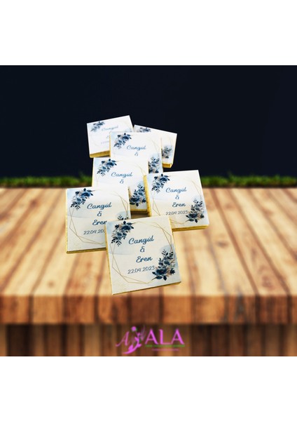 Kişiye Özel Etiketli Sargılı Madlen Çikolata 250 gr Gold