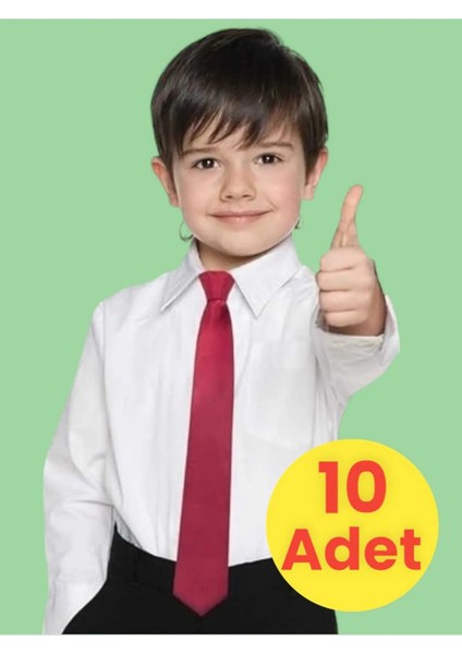 Unisex 5 - 10 Yaş Çocuk Lastikli Kravat 10 Adet