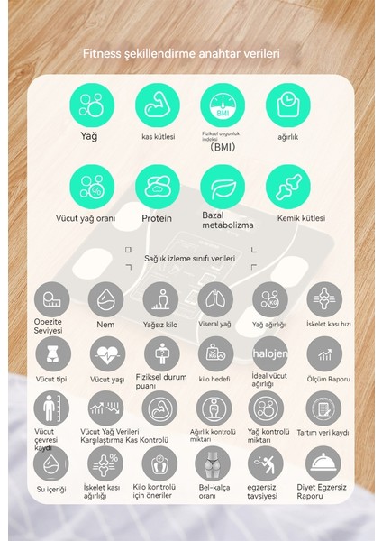 Akıllı Bluetooth Home Electronic Body Fat Scale App (Yurt Dışından)