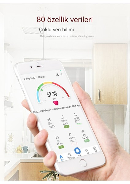 Akıllı Bluetooth Home Electronic Body Fat Scale App (Yurt Dışından)