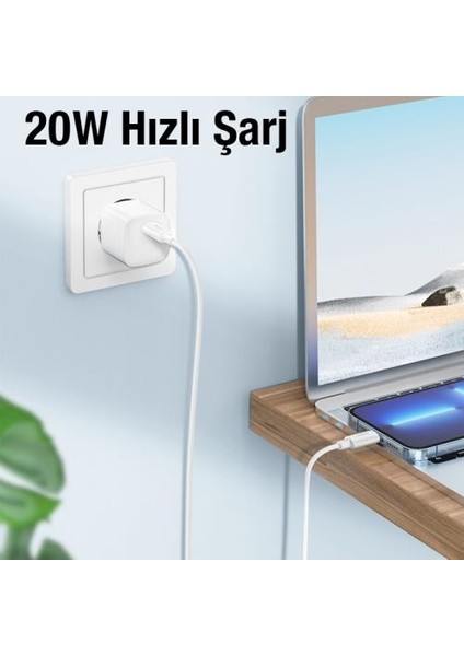 Coofbe Hc Seri 1mt Turbo Şarj 20W Type-C To iPhone Şarj Kablosu iPhone 11 12 13 14 Pro Max Şarj Data Kablosu