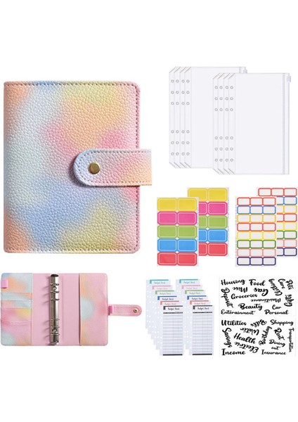 4 Adet Etiket 1 A7 A7 Pu Deri Bağlayıcı Defter Gündem Planlayıcısı Nakit Sistemi Seti, Para Bütçe Tasarrufu Için Bağlayıcı Cep Fatura Organizatör Bağlayıcı Konut (Yurt Dışından)