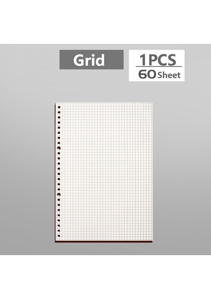 Izgara A4 60 Yaprak Gevşek Yaprak Defter Dolum Spiral Bağlayıcı 26 Delik Günlüğü Planlayıcısı A4 A5 B5 Izgara Cornell Hattı Iç Çekirdek Kağıt Kırtasiye (Yurt Dışından)