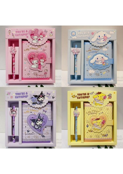 Kuromi Sanrio Pu Defter Seti Kawaii Kuromi Cinnamoroll My Melody Karikatür Günlük Haftalık Planlayıcı Gündem Kırtasiye Ofis Okul Malzemeleri (Yurt Dışından)