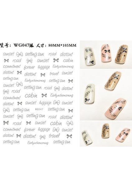 WG047YIN Yeni Roman 26 Ingilizce Alfabe Numarası 3D Kendinden Yapışkanlı Nail Art Çıkartma Kelime Küçük Harf Tırnak Dövmeler Süslü Çıkartmalar (Yurt Dışından)