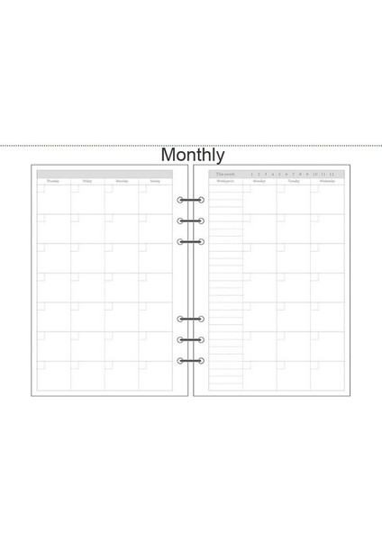 Aylık A6 A5 A6 A7 Woodfree Baskı Kağıdı Planlayıcısı Filofax Yaratıcı Ofis Dizüstü Bilgisayarı Için Iç Sayfalar Spiral Dolgu Kağıtları Bağlayıcı Iç Sayfa (Yurt Dışından)