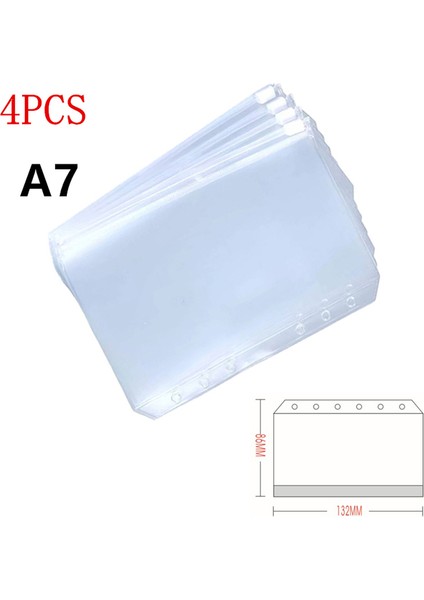 A7 4 Adet A5 A6 A7 Dosya Tutucu Standart Şeffaf Pvc Gevşek Yaprak Kese Kendinden Tarzlı Fermuar Dosyalama Organizatör Ürün Bağlayıcı (Yurt Dışından)