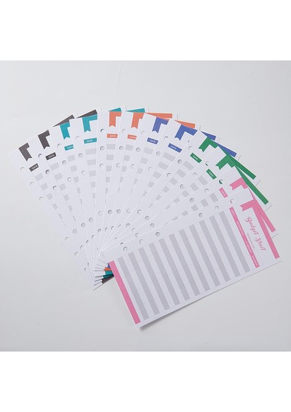 12 Adet A6 Nakit Defter Bağlayıcı Bütçe Planlayıcısı Defter Kapağı Klasör A6 Boyutu 6 Delik Bağlayıcı Cep Plastik Bağlayıcı Fermuar Para Tasarrufu Zarf (Yurt Dışından)