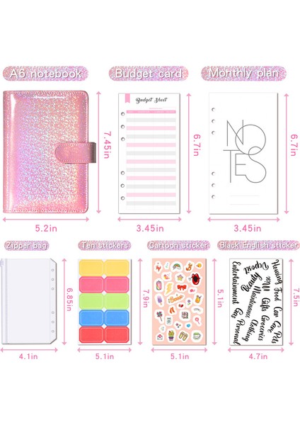 12 Adet A6 Nakit Defter Bağlayıcı Bütçe Planlayıcısı Defter Kapağı Klasör A6 Boyutu 6 Delik Bağlayıcı Cep Plastik Bağlayıcı Fermuar Para Tasarrufu Zarf (Yurt Dışından) fırsatları