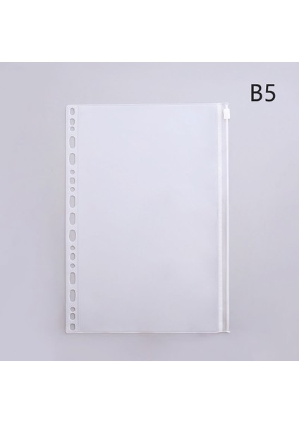 B5 26 Delik A5/a6/a7/b5 Pvc Fermuarlı Kese Gevşek Yapraklı Kese Elastik Şeffaf Ayırma Fermuarlı Çanta Planlayıcısı Kredi Kartı Cebi (Yurt Dışından)