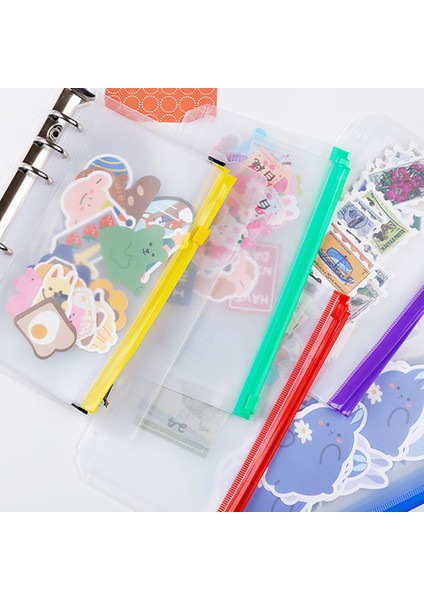 Siyah A5 A6/a5 Bağlayıcı Cep Dosya Düzenleyici Depolama Klasörü Kendinden Tarzlı Fermuar Dosyalama Bağlayıcı ile Şeffaf Pvc Gevşek Yaprak Kese (Yurt Dışından) fiyatları