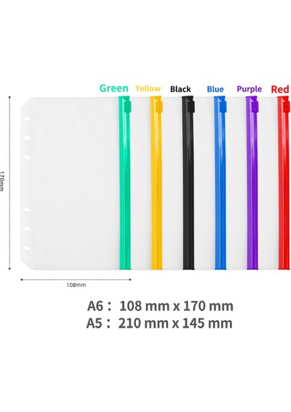 Siyah A5 A6/a5 Bağlayıcı Cep Dosya Düzenleyici Depolama Klasörü Kendinden Tarzlı Fermuar Dosyalama Bağlayıcı ile Şeffaf Pvc Gevşek Yaprak Kese (Yurt Dışından) fırsatları