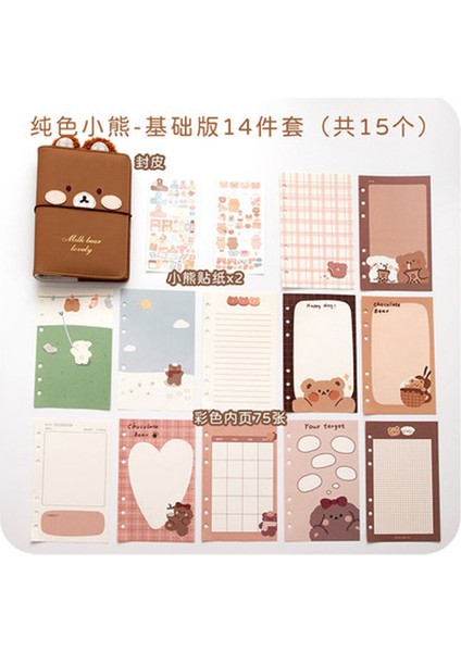 1 Takım No1 Türük Yeni Varış Süper Sevimli Rabbitbear Binder Günlük Defteri Bullet Günlüğü Gündem Planlayıcısı Hediye Seti Kawaii Okul Kırtasiye (Yurt Dışından)