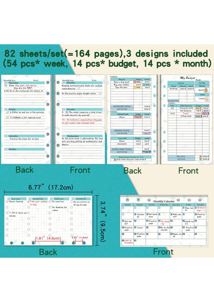 Resim Olarak 3 A6 A6 Gevşek Yaprak Defter Dolum Spiral Ciltleyici Iç Sayfa Bütçe Sayfası Haftalık Aylık Iç Kağıt Kırtasiye (Yurt Dışından) indirimleri