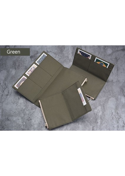 Yeşil 168X100MM Vintage Saklama Çantası Midori Gezginler Için Dizüstü Fermuarlı Cebi Retro Kanvas Kart Sahibinin Dosya Çantası Okul Kırtasiye (Yurt Dışından)