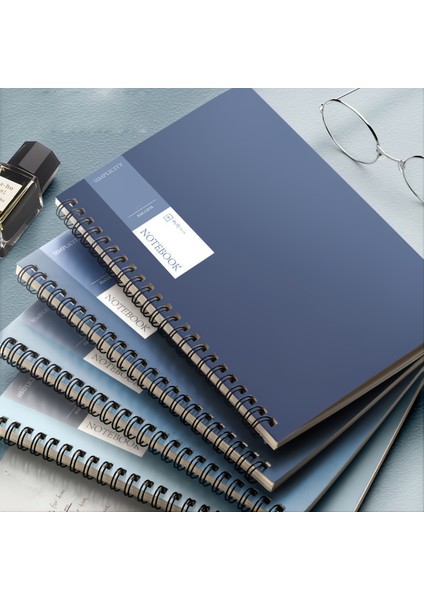 A5 4ADET A5 Basit Kalınlaştırılmış Kapaklı Defter, 40 Sayfa Mavi (Yurt Dışından)