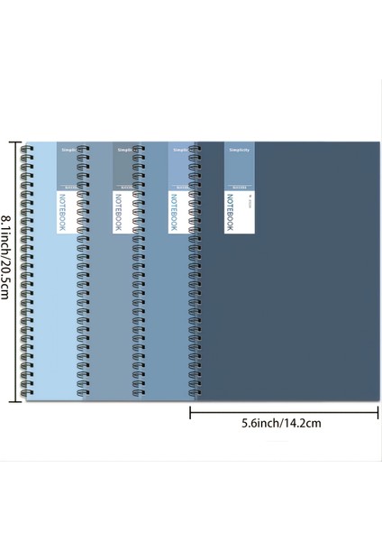 A5 4ADET A5 Basit Kalınlaştırılmış Kapaklı Defter, 40 Sayfa Mavi (Yurt Dışından) modelleri
