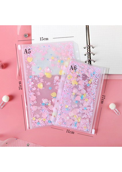 A6 Pembe A5 A6 Glitter Pul Bağlayıcı Iç Cep Sevimli 6 Delik Gevşek Yaprak Fermuarlı Çanta Kawaii Dizüstü Dergisi Planlayıcısı Iç Depolama Kılıfı (Yurt Dışından) fiyatları