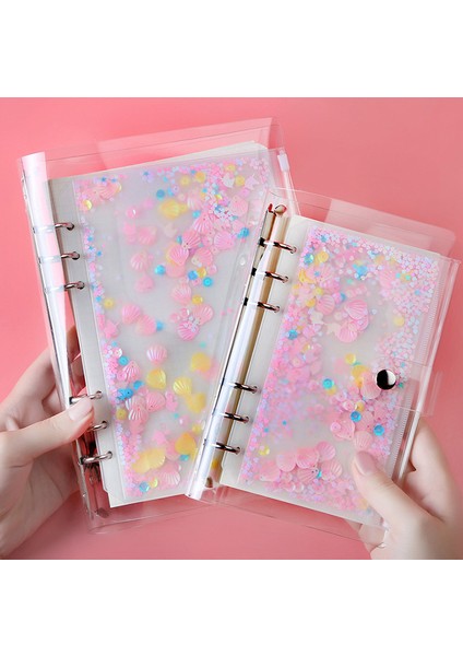 A6 Pembe A5 A6 Glitter Pul Bağlayıcı Iç Cep Sevimli 6 Delik Gevşek Yaprak Fermuarlı Çanta Kawaii Dizüstü Dergisi Planlayıcısı Iç Depolama Kılıfı (Yurt Dışından) fırsatları