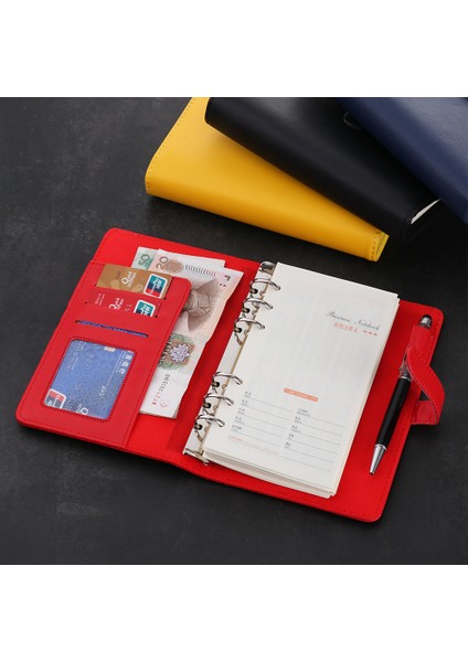 Mavi A6 A6 A7 6 Halka Bağlayıcı Pu Klipsli Defter Deri Gevşek Yaprak Defter Kapağı Gündem Planlayıcısı Organizatör Okul Ofis Kırtasiye (Yurt Dışından) fırsatları