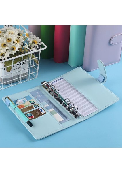 Fermuarlı Çanta A6 Pu Deri Bütçe Bağlayıcı Dizüstü Nakit Zarflar Sistemi Para Bütçeleri Tasarrufu Fatura Organizatör Hediyeler Için Bağlayıcı Cepler ile Set (Yurt Dışından)