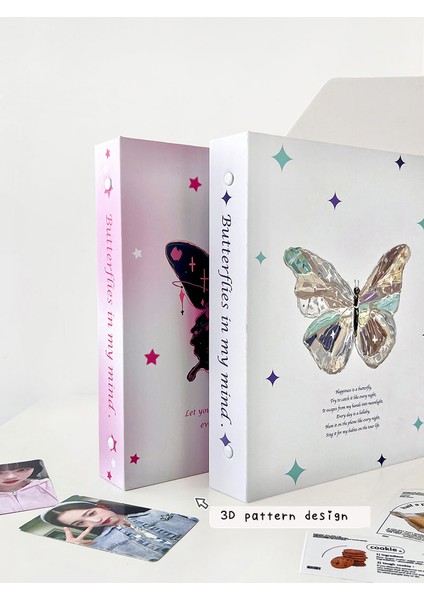 2 GIRD-10PC Sharkbang Yeni Varış A5 Halka Sert Kapak 3D Kelebek Bağlayıcı Toplama Kitabı Çok Yedekler Kollu Kpop Kartpostallar Etiket Organizatör (Yurt Dışından) indirimleri