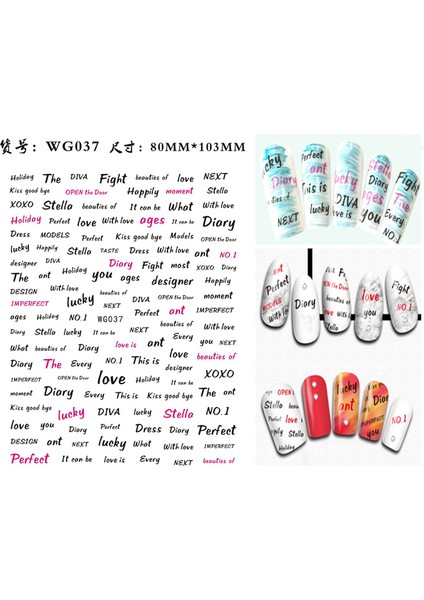 WG037 Yeni Roman 26 Ingilizce Alfabe Numarası 3D Kendinden Yapışkanlı Nail Art Çıkartma Kelime Küçük Harf Tırnak Dövmeler Süslü Çıkartmalar (Yurt Dışından)