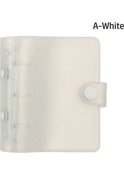 A-Beyaz Mini 3 Delik Gevşek Yaprak Bağlayıcı Defter Kapağı Pvc Taşınabilir Bloknot Dosya Klasörü Yaratıcı Cep Günlüğü Ofis Kırtasiye Malzemeleri (Yurt Dışından)