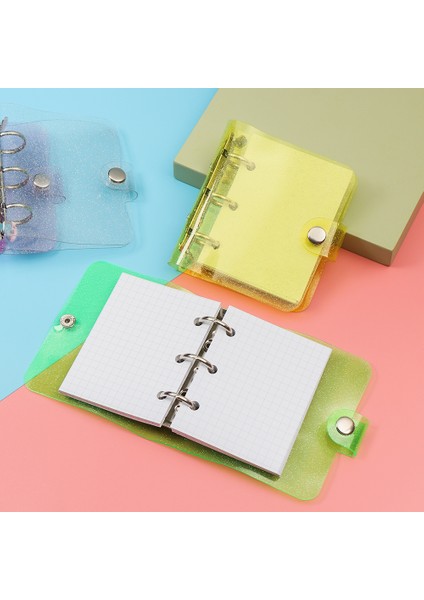 A-Beyaz Mini 3 Delik Gevşek Yaprak Bağlayıcı Defter Kapağı Pvc Taşınabilir Bloknot Dosya Klasörü Yaratıcı Cep Günlüğü Ofis Kırtasiye Malzemeleri (Yurt Dışından) fırsatları