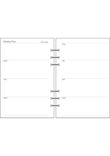 6 Haftalık Plan A7 Aylık/haftalık/günlük Spiral A6 A5 A7 B5 A4 Telli Defter Günlük Kağıdı, Filofax Düzenleyici Dolgu (Yurt Dışından)