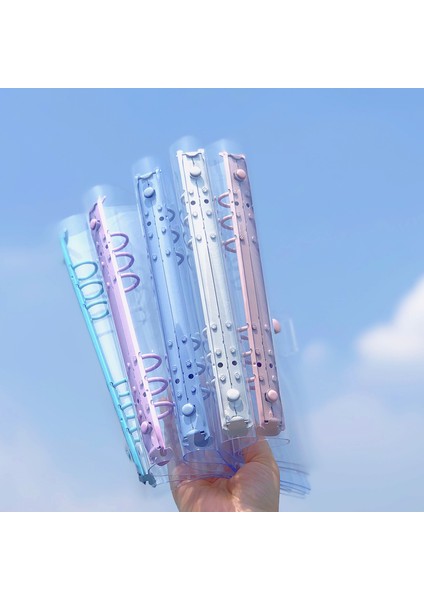 Lazer A5 A5 A6 Yaratıcı Sevimli Şeffaf 6 Halka Renkli Gevşek Yapraklı El Kitabı Öğrenci Dizüstü Halka Bağlayıcı Kawaii Okul Malzemeleri (Yurt Dışından) fırsatları