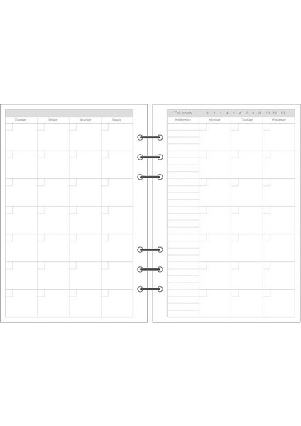 5 Aylık Plan A6 Aylık/haftalık/günlük Spiral A6 A5 A7 B5 A4 Telli Defter Günlük Kağıdı, Filofax Düzenleyici Dolgu (Yurt Dışından)
