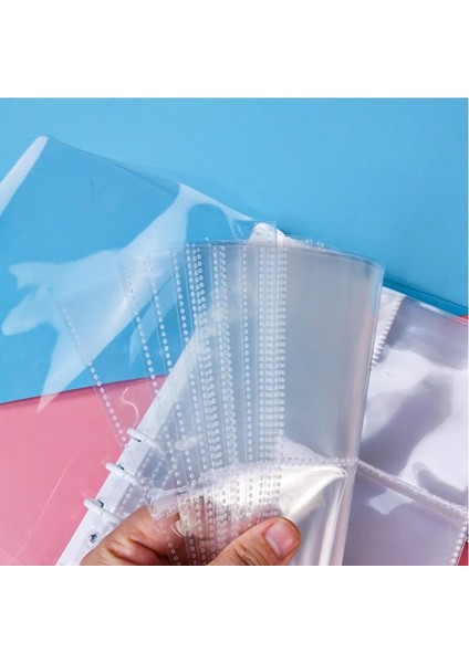 Yeşil A6 10 Adet A5 Şeffaf Dosya Tutucu Dizüstü 6 Delik Gevşek Yaprak Dıy Belge Çantası Bağlayıcı Halkaları Pvc Depolama Bağlama Klasörü (Yurt Dışından)
