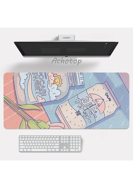 11 700X300X3MM Büyük Anime Pembe Mousepad Gamer Sevimli Kawaii Xxl Oyun Mouse Pad Kauçuk Otaku Kilitleme Kenar Büyük Moda Dizüstü Dizüstü Bilgisayar Masası Mat (Yurt Dışından)