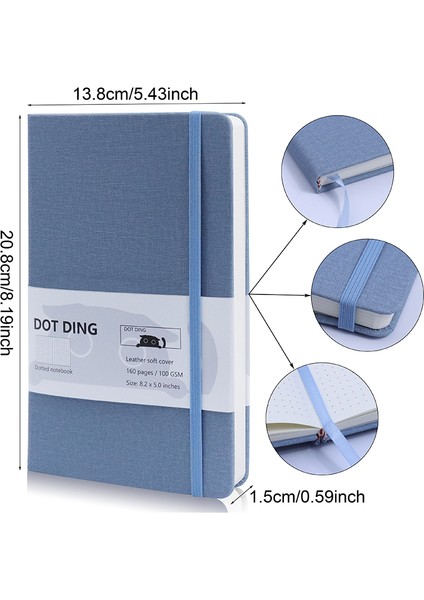 Turuncu A5 A5 Bez Kapak Noktalı Defter Dergisi 100 Gsm Fildişi Beyaz Kağıt Günlüğü Ofisokul Not Defteri Malzemeleri Kırtasiye (Yurt Dışından)