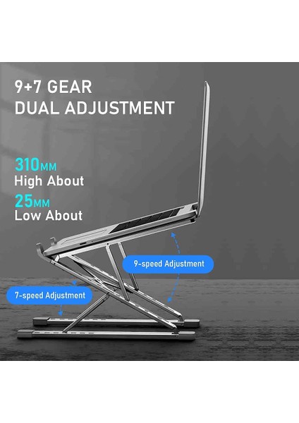 Gümüş Ayarlanabilir Taşınabilir Laptop Standı Alüminyum Macbook Tablet Için Dizüstü Standı Masa Soğutma Pedi Katlanabilir Dizüstü Bilgisayar Tutucu (Yurt Dışından) fiyatları